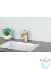 Смеситель для раковины Frap F1076-3 (сатин золотой)