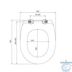 Сиденье для унитаза, soft close, дюропласт, IDDIS, ID 136 Dp Sc