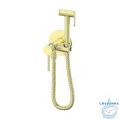 Встраиваемый смеситель с гигиеническим душем Oliveeka Y-Line OL-829902-BG (золото матовое)