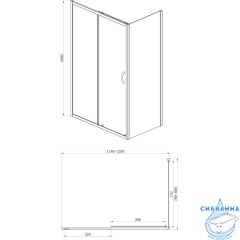Душевое ограждение Azario Milton 120x80 профиль серебро, стекло прозрачное AZ-ND1131 L 1200 (без поддона)