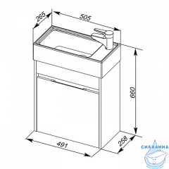 Тумба под раковину Aquanet Лидс 50 эвкалипт мистери 182744