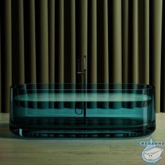 Ванна из полиэфирной смолы ABBER Kristall 170х75 AT9708Aquamarin бирюзовая