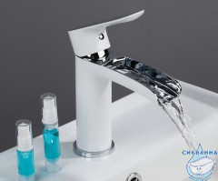 Смеситель для раковины Gappo G1048-8 (без донного клапана) (хром/белый)