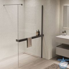 Walk-in Vincea Walk In HS 110 профиль вороненая сталь, стекло прозрачное VSW-1HR110CLGM