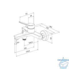 Смеситель для ванны, глянцевый хром, Enjoy, Milardo, ENJSB00M02