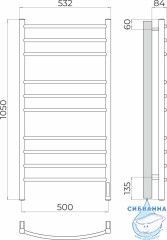 Полотенцесушитель электрический Terminus Классик П10 50х105 (с возможностью скрытого подключения, подключение слева)