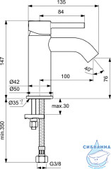 Смеситель для раковины Ideal Standard Ceraline BC268XG (без донного клапана) (черный матовый)