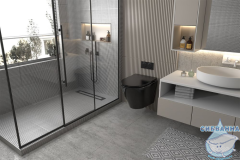 Унитаз подвесной безободковый Abber Bequem AC1102MB с сиденьем Soft Close (микролифт) 