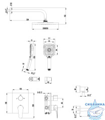Встраиваемый смеситель для ванны Lemark Shift LM4322C с душевым гарнитуром