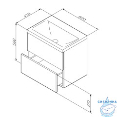 Тумба под раковину Am.Pm Gem 60 см M90FHX06022BM