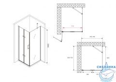 Душевое ограждение ABBER Zart  AG08080P-S71 80x70 профиль хром, стекло  прозрачное (без поддона)