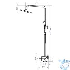 Душевая система Azario Escaro 250 1 режим AZ-K2374BN (сатин )