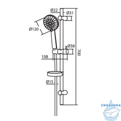 Душевой гарнитур Damixa Palace One 914100000 (хром)