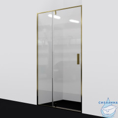 Дверь в нишу Wasserkraft Aisch 100 см профиль золото, стекло прозрачное 55P12