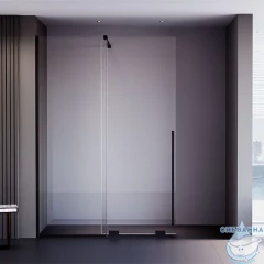 Walk-in Veconi Премиум тренто 100 профиль черный, стекло прозрачное PTDW-50B-100-01-C4