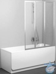 Шторка для ванны Ravak VS3 130 профиль белый, полистирол Rain