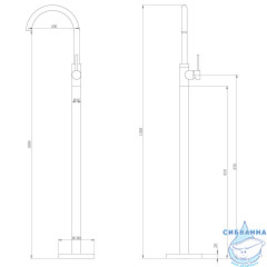 Смеситель для раковины напольный  ABBER Wasser Kreis AF8141NG (никель)