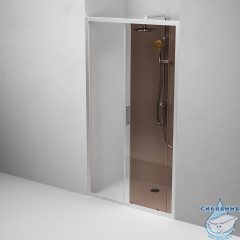 Дверь в нишу AM.PM Gem W90G-110-1-195MBr 110 см профиль хром, стекло бронзовое