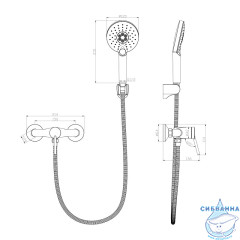 Смеситель для душа Lemark Minima LM3803C с душевым гарнитуром (хром)