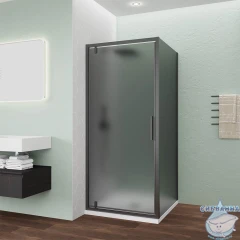 Душевое ограждение Veconi Оттимо 90x90 профиль графит, стекло матовое OP30GR-SP-9090-12-C9 (без поддона)