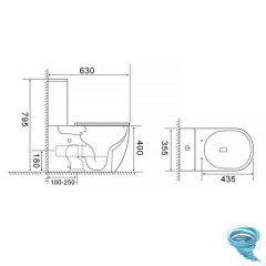Унитаз напольный безободковый Azario Bonelle AZ-1229A с бачком и сиденьем Soft Close (микролифт)