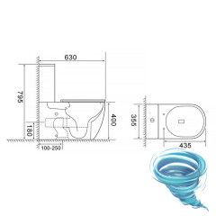 Унитаз напольный безободковый Azario Bonelle AZ-1229A с бачком и сиденьем Soft Close (микролифт)