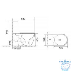 Унитаз напольный безободковый Azario Bonelle AZ-1229A с бачком и сиденьем Soft Close (микролифт)