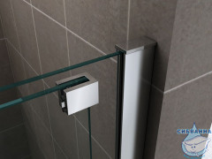 Дверь в нишу ABBER Komfort AG90120 120x200 профиль хром, стекло прозрачное (с доводчиком)