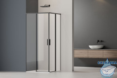 Душевое ограждение Vincea Soft 90x90 профиль черный, стекло прозрачное VSS-3SO2900CLB