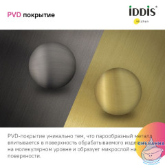 Мойка, нерж.сталь, универсального монтажа, графит, 440*440,  Edifice, IDDIS, EDI44G0i77