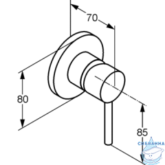 Встраиваемый смеситель для душа  Kludi Bozz 389250576