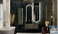 Тумба под раковину Jorno Shine 100 см Shi.01.100/P/A антрацит