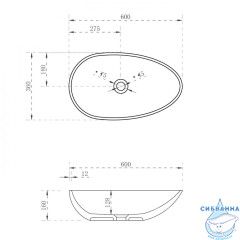 Раковина на столешницу 60 см ABBER Kristall AT2811Amber