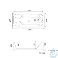 Акриловая ванна Jacob Delafon Trocadero 180x80 с каркасом