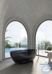 Ванна из полиэфирной смолы ABBER Kristall 165х78 AT9701Onyx черная