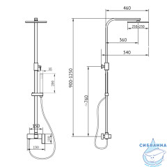 Душевая система Abber Daheim 250 1 режим AF8220G (золото матовое)