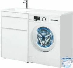 Тумба Aquanet Токио 58 239290 L белый глянец с раковиной Даллас 120