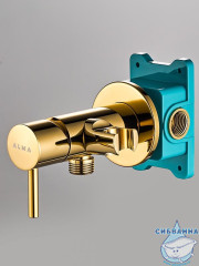 Встраиваемый смеситель с гигиеническим душем ALMAes Benito AL-859-08 (золото)