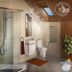 Тумба Акватон Эклипс 46М L эбони светлый с раковиной Gural 46