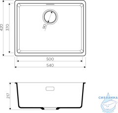 Кухонная мойка Omoikiri Kata 54-U-BL черный 4993410