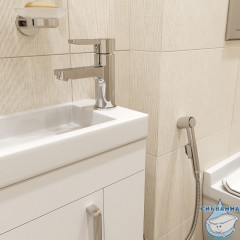 Смеситель для раковины Iddis Sena с гигиеническим душем SENSB00i08 (без донного клапана) (хром)