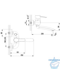 Смеситель для ванны Lemark Atlantiss LM3214C с душевым гарнитуром