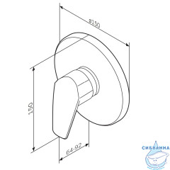 Встраиваемый смеситель для душа AM.PM Gem F9075000 (хром)