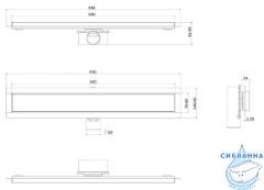 Дренажный трап для душа ALMAes Laguna 50 см с решеткой (черный)