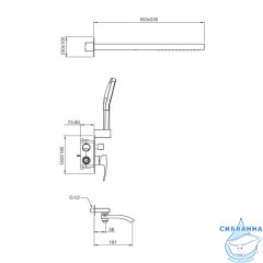 Душевая система Gappo 230 1 режим G7107-79 (графит)