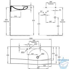 Раковина 120 см Jacob Delafon Stillness E1292-00