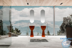 Раковина напольная 45 см ABBER Kristall  AT2703Opal