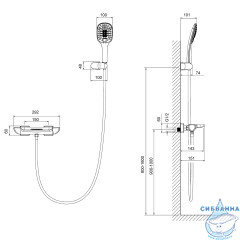Смеситель для ванны Timo Helmi 4024/03Y с аксессуарами (черный матовый)