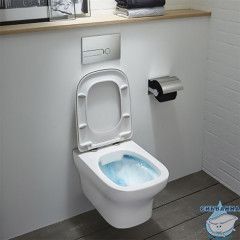 Инсталляция Jacob Delafon E21928RU-CP с кнопкой смыва в комплекте с унитазом Jacob Delafon Vox EDM102 c сиденьем Soft close (микролифт), E21744RU-00