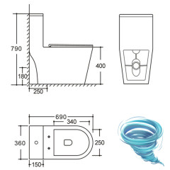 Унитаз моноблок напольный безободковый со смывом торнадо Calypso CS4638UQ-OK с бачком и сиденьем Soft Close (микролифт)